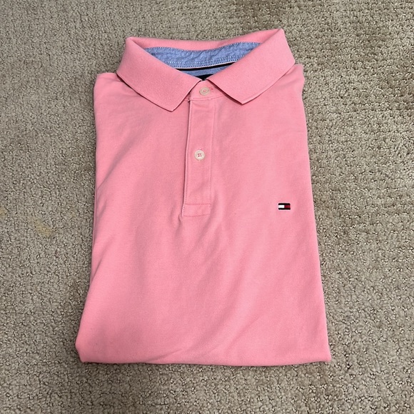 Tommy Hilfiger size L pink polo T-shirts - Picture 2 of 3